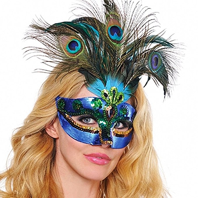 Amscan Womens Peacock Feather Mask (365712) Halloween Costume Accessory