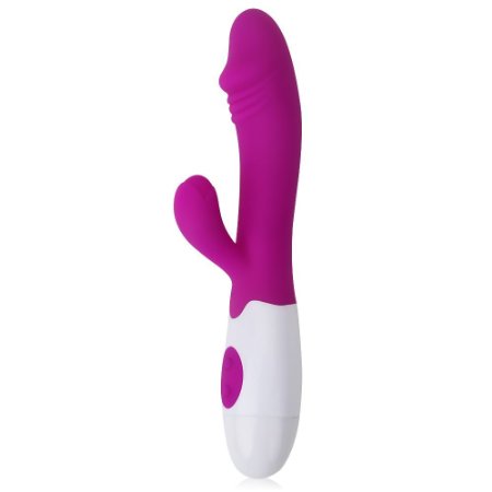 NewMagic® Double Vibrating Female Vibrator - Double Stimulation of G-Spot and Clitoris - 30-Frequency Vibration - Silent yet Power Massager for Female, Male, Lover Couples Masturbator - Discreet Package (Purple)