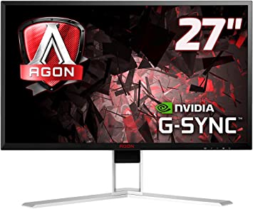 AOC AGON AG271QG - 27 Zoll QHD Gaming Monitor, 165 Hz, 4ms, G-Sync (2560x1440, HDMI, DisplayPort, USB Hub) schwarz/rot