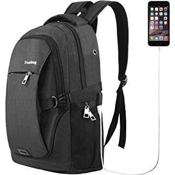 Laptop Backpack for Men Women Back Pack Waterproof College Computer daypacks teenagers's Travel bagpacks with External USB Charging Port & Built-in USB Charging Cable Business Backpacks