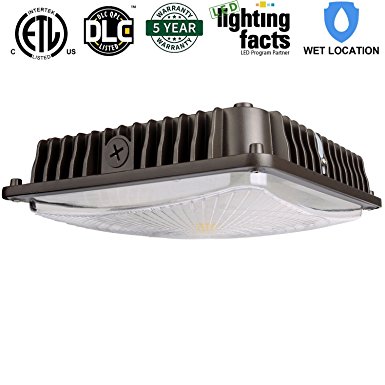 Hykolity 70W LED Canopy Light Commerical Grade Weatherproof Outdoor High Bay Balcony Carport Driveway Ceiling Light [350W HID/HPS Equivalent] 6000lm 5000K DLC Qualified