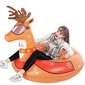 Jasonwell Snow Tube - 47 Inch Inflatable Snow Sled Snow Toys for Kids and Adults Heavy Duty Inflatable Snow Tube Winter Outdoor Toys for Kids and Adults