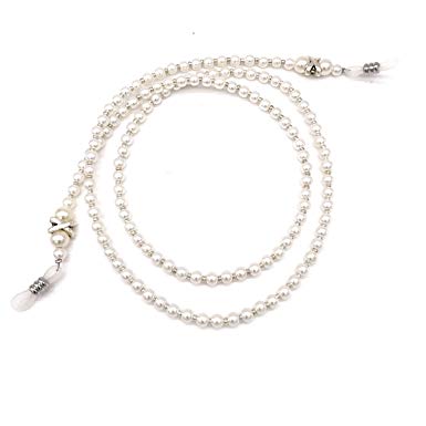Fashion White Small Pearl Beaded Eyeglass Chain Sunglass Holder Strap Lanyard Necklace