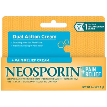 Neosporin First Aid Antibiotic Cream Maximum Strength Pain Relief 1-Ounce
