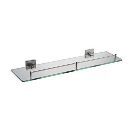 KES A2420A-2 Bathroom Lavatory Glass Shelf Wall Mount, Brushed SUS 304 Stainless Steel Frame