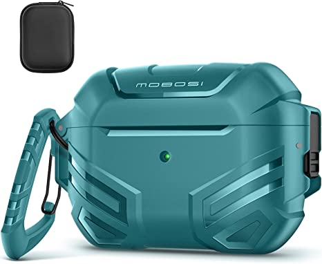 MOBOSI for AirPods Pro 2nd Generation Case Cover(2022) with Lock, Military Grade AirPod Pro 2 Case for Men Women, Full-Body Shockproof Protective Case with Keychain for AirPods Pro 2nd Gen, Turquoise