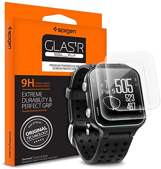 Spigen Tempered Glass Screen Protector Designed for Garmin Approach S20 Golf Watch [9H Hardness] - 3 Pack