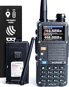 BAOFENG BF-F8HP PRO (UV-5R 7th Gen) 8W Tri Band Two-Way Radio - VHF/1.25M/UHF, IP54, 1000 Channels, GPS, Aviation Band Scanner, NOAA Weather Mode, USB-C Rechargeable Battery