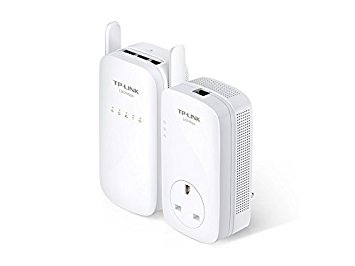 TP-Link 1200 Mbps Dual Band Gigabit AC1200 Powerline Adapter, Range Extender, Broadband/Wi-Fi Extender, Wi-Fi Booster/Hotspot, Wi-Fi Clone, Wi-Fi Auto-Sync, UK Plug (TL-WPA8630KIT)