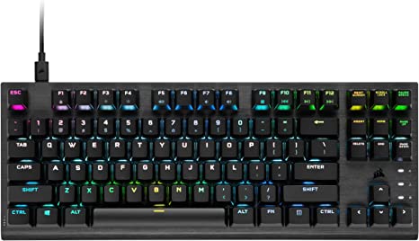 Corsair K60 PRO TKL Wired Optical-Mechanical OPX Linear Switch Gaming Keyboard with 8000Hz Polling Rate - Black