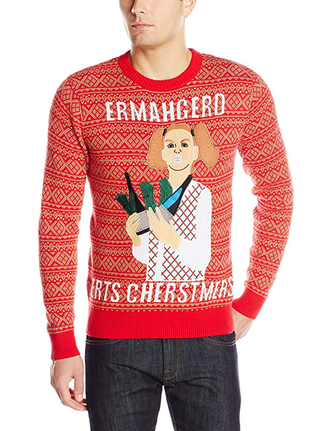 Alex Stevens Men's Ermahgerd Ugly Christmas Sweater