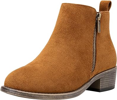 Jeossy Women's Ankle Boots Thick Heel Low Heeled Booties for Women