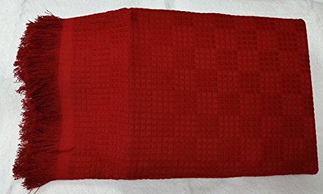Red Brazilian Cotton London Throw Blanket With Fringe 63x87 Inches ... ...