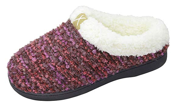 Slippers for Women Men Cozy Memory Foam Plush Fleece House Shoes Furry Wool-Like w/Indoor Outdoor