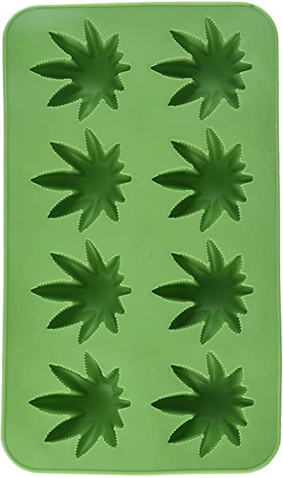 Beistle 59932 Marijuana Leaf Ice Cube Mold Silicone 8 Tray