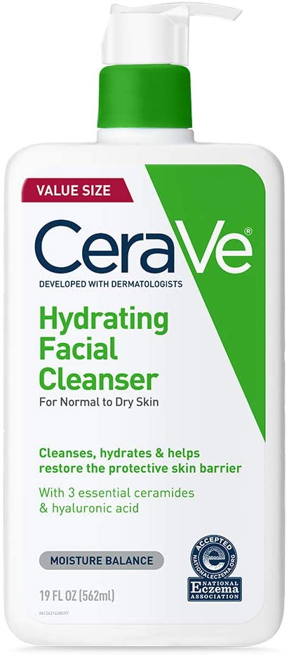 CeraVe Hydrating Face Wash | 19 Fluid Ounce | Daily Facial Cleanser for Dry Skin | Fragrance Free