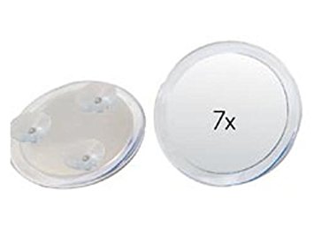 Rucci Suction Cup Mirror, Clear Acrylic, 7X, 9.5 Inch Diameter