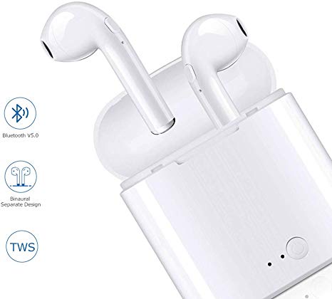 Wireless Earbuds Bluetooth with Charging Case Under 10, Portable in-Ear Sports Bluetooth Headphones with Mic, Noise-Canceling Stereo Sound Wireless Earphones
