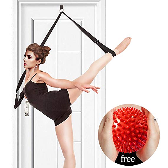 KUNCOOL Stretch Band with Massage Ball, To Improve Leg Stretching for Ballet, Dance & Gymnastics Training，Excellent Gift for Your Friends and Loved Ones
