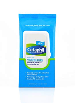 Cetaphil Gentle Skin Cleansing Cloths, Dry Sensitive Skin, Fragrance Free, 50 Count