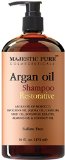 Argan Oil Shampoo from Majestic Pure Offers Vitamin Enriched Gentle Hair Restoration Formula for Daily Use Sulfate Free Moroccan Oil and Potent Natural Ingredients for Men and Women 16 fl oz