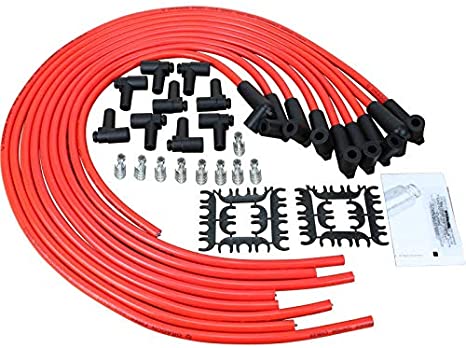 Dragon Fire Race Series High Performance 10.2mm Cut To Length Ignition Spark Plug Wire Set Compatible Replacement For HEI SBC BBC Oem Fit PW90ADJ-DF