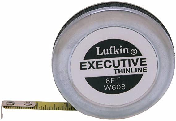Crescent Lufkin 1/4" x 8' Executive Thinline Yellow Clad Pocket Tape Measure - W608