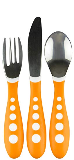 Gerber Graduates BPA Free Graduates Kiddy Cutlery Set, 3-Pack, Colors May Vary