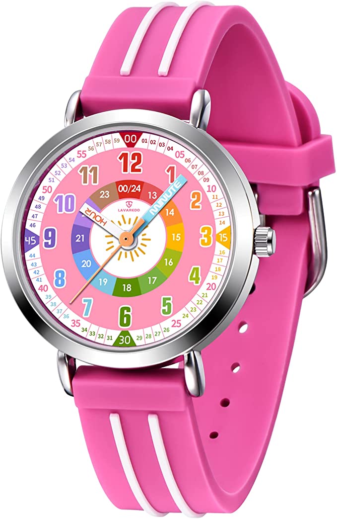 Kids Watches Girls Time Learning Waterproof Silicone Children Toddler Wrist Watches Analogue Time Teacher Gift for Boys Girls