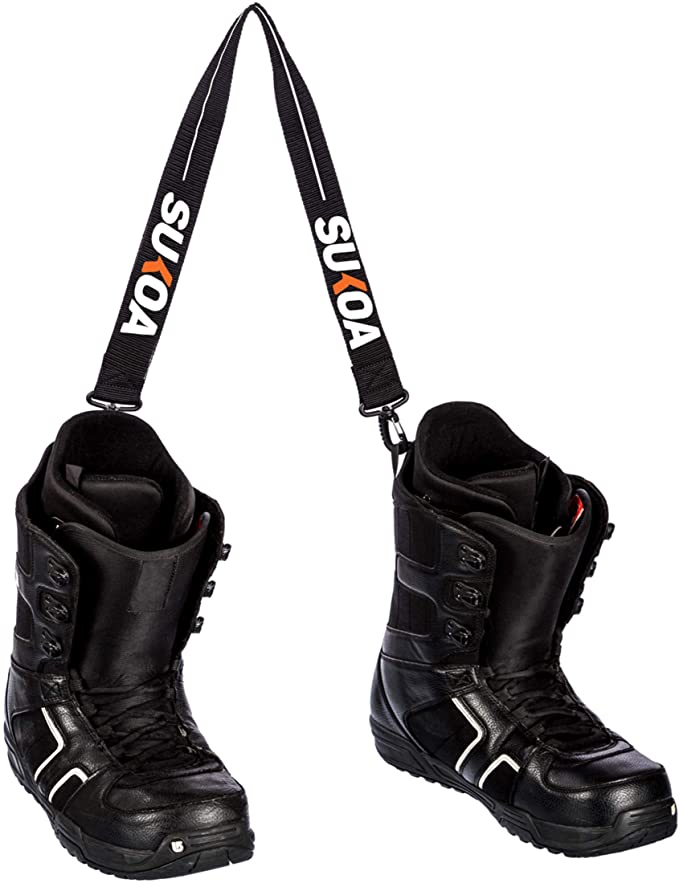 Sukoa Ski and Snowboard Boot Carrier Strap - Men & Women - Shoulder Sling Leash Also for Ice Skates & Rollerblades - Equipment Accessories for Bag, Kit and Gear Pack