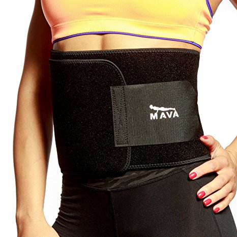 Mava Sports Ultimate Waist Trimmer – Sweat Belt and Waist Slimmer for Weight Loss and Abdominal Muscles Sculpting – Sweat Workout Enhancer – Low Back and Lumbar Adjustable Support with Sauna Suit Effect