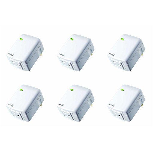 Leviton DW15A-1BW Decora Smart Wi-Fi Plug-in Outlet, Works with Amazon Alexa, No Hub Required (6 Pack)