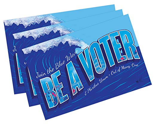 "Blue Wave" postcards. Perfect for Writing to Your Representatives or Get Out the Vote Campaigns like Postcards to Voters (100)