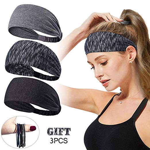 Women Men Sport Workout Headband Non Slip Lightweight Soft Wicking Stretchy Multi Style Bandana Head Wrap Ideal for Yoga/Pilates/Dancing/Running/Cycling/Fitness Exercise/Travel