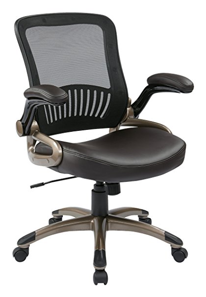 Office Star Screen Back and Eco Leather Seat Managers Chair, Espresso