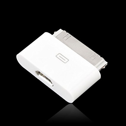 OOOUSE White Micro USB to Male 30-pin Converter Tip For iPhone 4S iPad iPod Charge Cables
