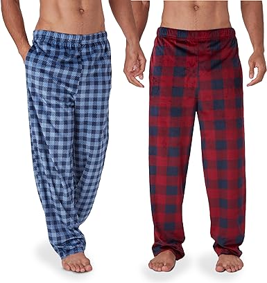 Dockers Fleece Pajama Pants for Men, 2 Pack Lounge Sleepwear PJs with Pockets