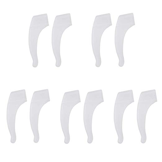 VIEEL 5 Pairs Eyeglass Ear Grip Hooks, Anti-Slip Soft Silicone Temple Tips Sleeve Retainer for Eyeglass Sunglasses, Perfect Fit - Prevents Your Glasses from Slipping Off (White)