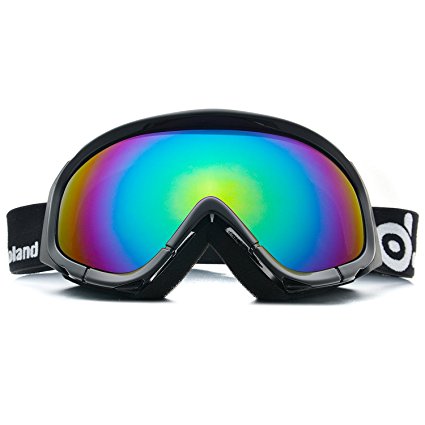 Odoland Snow Ski Goggles S2 Double Lens Anti-fog Windproof UV400 Eyewear - Skiing, Snowboarding, Motorcycle Cycling and Snowmobile Winter Outdoor Sports Protective Glasses