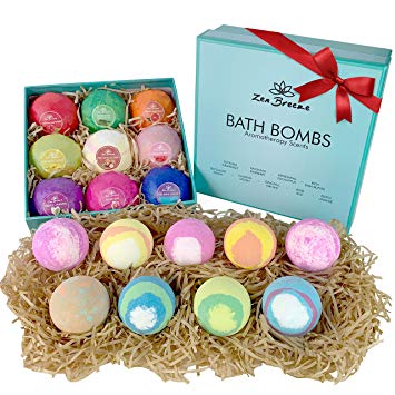 ZEN BREEZE Bath Bombs Set - 2X BIGGER Fizzies for Irresistibly Touchable, Silky Soft Skin & Soothing Stress Relief - Vegan, Premium Bathbombs 9 Pack Gift for Women, Girls and Men – Won’t Stain