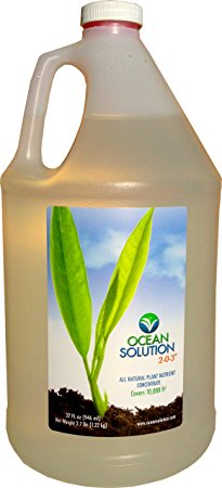 OceanSolution 2-0-3 - Plant Food - Liquid Organic Fertilizer for Gardens, Landscapes, Hydroponics (Organic Ocean Mineral Fertilizer Concentrate 1 Gallon Jug)