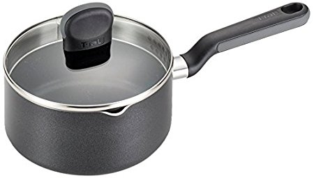 T-fal A68824 Soft Sides Nonstick Thermo-Spot Dishwasher Safe Oven Safe Sauce Pan Cookware, 3-Quart, Black