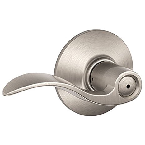 Schlage F40ACC619 Accent Privacy Lever, Satin Nickel