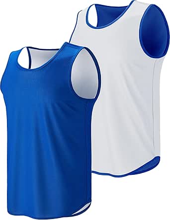 Liberty Pro Men's Lightweight Reversible Rec Tanks, Mesh Basketball Jerseys Athletic Quick Dry Shirts Team Scrimmage Uniforms