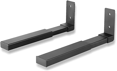 suptek Sound Bar Wall Mounted Bracket, Speaker Wall Mount, Pair of Speaker Stands, Dual speaker Bracket Holder for Heavy Centre Channel Speaker, SPLK201, Black