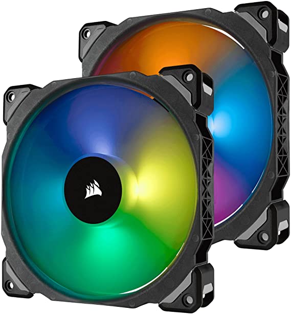 Corsair ML140 PRO 140 mm Premium Magnetic Levitation RGB LED PWM Fan with Lighting Node Twin Pack (CO-9050078-WW)