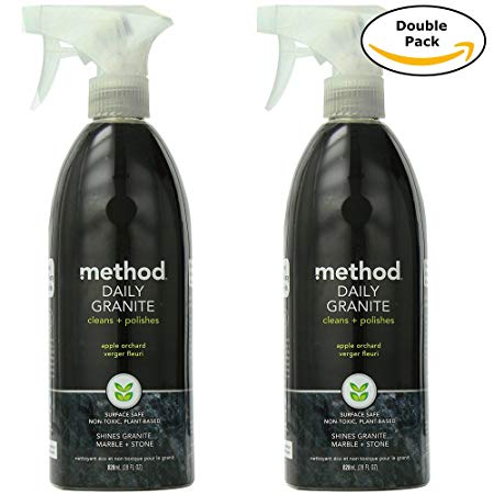 Method Naturally Derived Daily Granite Cleaner Spray, Apple Orchard, 28 FL Oz Twin Pack (28 x 2, Total 56 Oz)