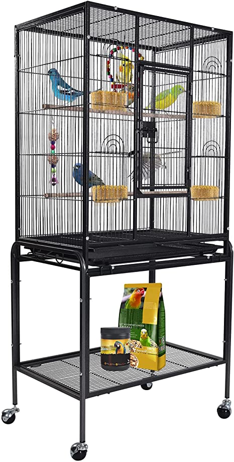 Bird Cage Parrot Cage with Bottom Tray Wire Bird Cage for Pet Bird Lovebird Parrot Macaw Cockatiel Parakeets Cockatoo Green Cheek Canary