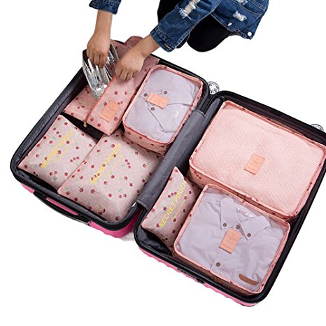 7Pcs Waterproof Travel Storage Bags Clothes Packing Cube Luggage Organizer Pouch