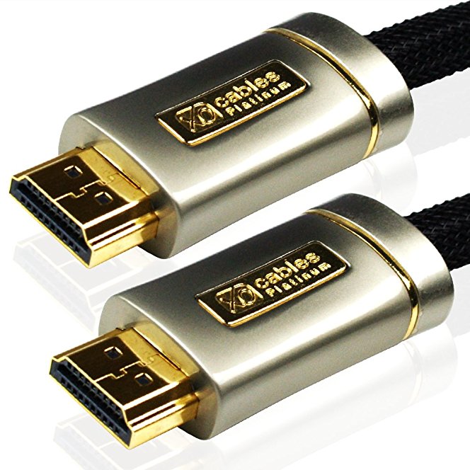 XO Platinum 5m High Speed HDMI Cable (HDMI Type A, HDMI 2.1/2.0b/2.0a/2.0/1.4) - 4K, 3D, UHD, ARC, Full HD, Ultra HD, 2160p, HDR - for PS4, Xbox One, Wii, Sky Q, LCD, LED, UHD, 4k TVs - Black
